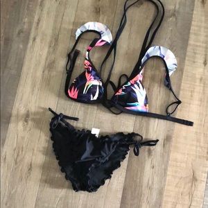Ruffle floral wrap bikini VS